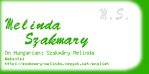 melinda szakmary business card
