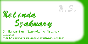 melinda szakmary business card